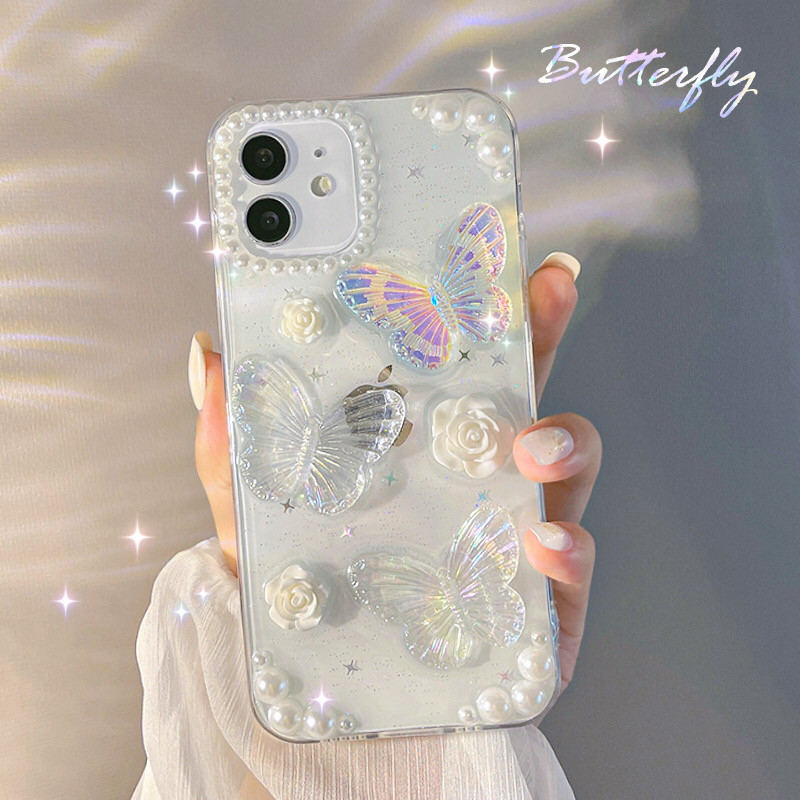 Coque de Protection à motif papillon en relief en perles tridimensionnels (Mayline) — Mayline · Smarty Paris 18e